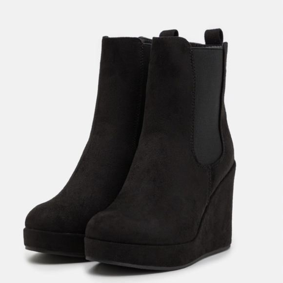 Leather Timberland Women's Black Wedge Boots Size 9.5 - Picture 9 of 10